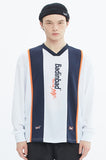 ベドインベド(BADINBAD) STRIPE FOOTBALL JERSEY_WHITE