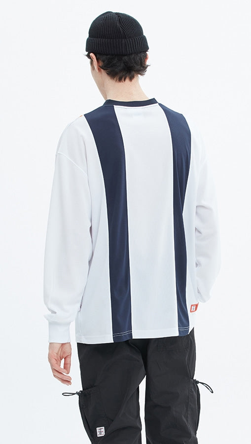 ベドインベド(BADINBAD) STRIPE FOOTBALL JERSEY_WHITE
