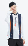 ベドインベド(BADINBAD) STRIPE FOOTBALL JERSEY_WHITE