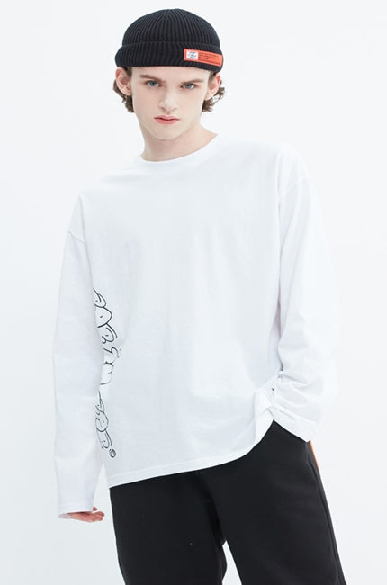 ベドインベド(BADINBAD) FAT LOGO LONG SLEEVE_WHITE