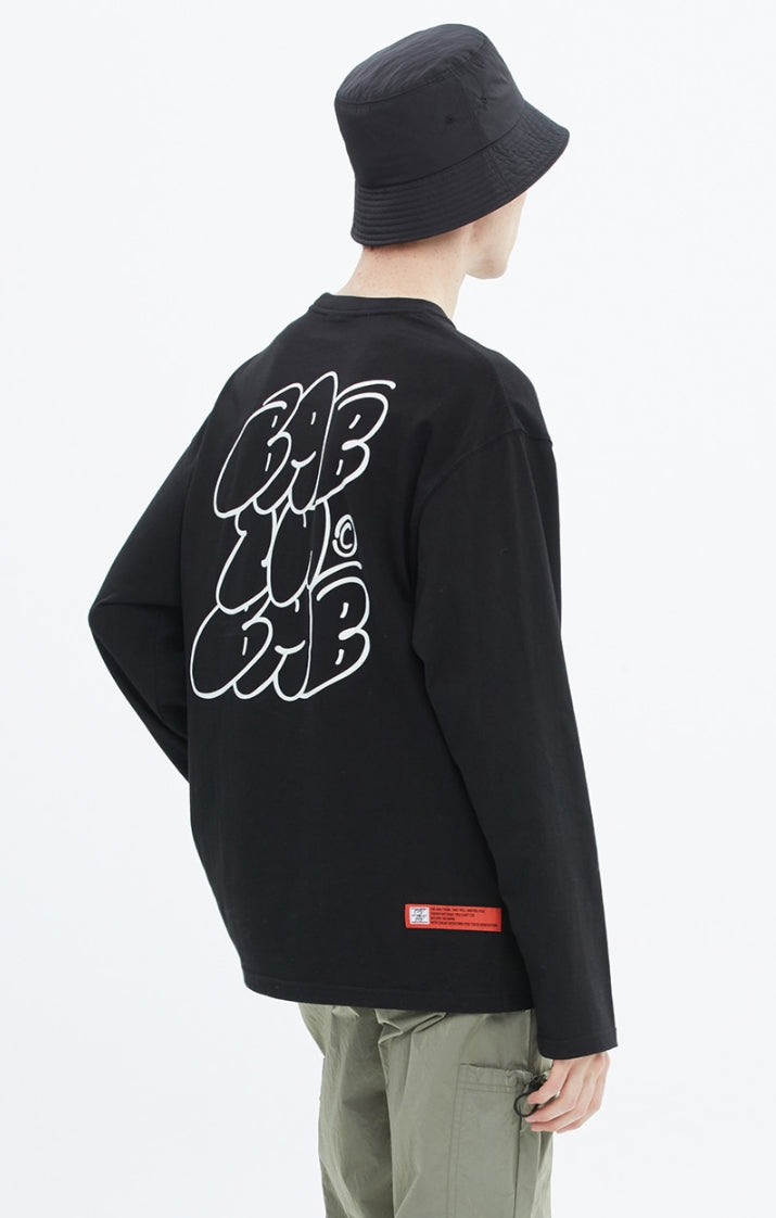 ベドインベド(BADINBAD)  FAT LOGO LONG SLEEVE_BLACK