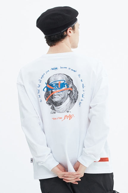 ベドインベド(BADINBAD)  FRANKLIN PORTRAIT LONG SLEEVE_WHITE