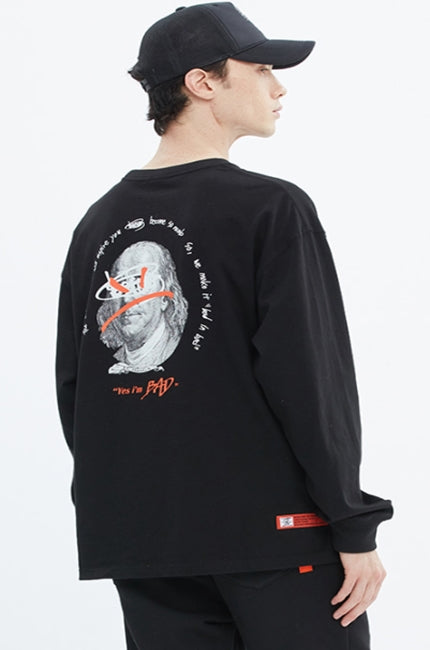ベドインベド(BADINBAD)  FRANKLIN PORTRAIT LONG SLEEVE_BLACK