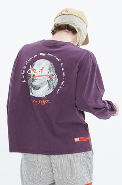 ベドインベド(BADINBAD)  FRANKLIN PORTRAIT LONG SLEEVE_DEEP PURPLE