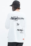 ベドインベド(BADINBAD)  SCRIBBLE LOGO POCKET LONG SLEEVE_WHITE