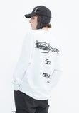 ベドインベド(BADINBAD)  SCRIBBLE LOGO POCKET LONG SLEEVE_WHITE