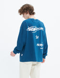 ベドインベド(BADINBAD)  SCRIBBLE LOGO POCKET LONG SLEEVE_BLUE