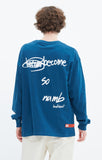 ベドインベド(BADINBAD)  SCRIBBLE LOGO POCKET LONG SLEEVE_BLUE