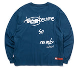 ベドインベド(BADINBAD)  SCRIBBLE LOGO POCKET LONG SLEEVE_BLUE