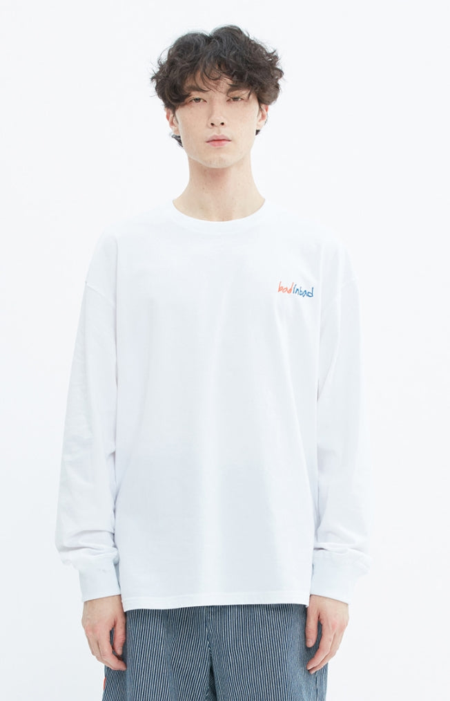 ベドインベド(BADINBAD)  BIG LOGO LONG SLEEVE_WHITE