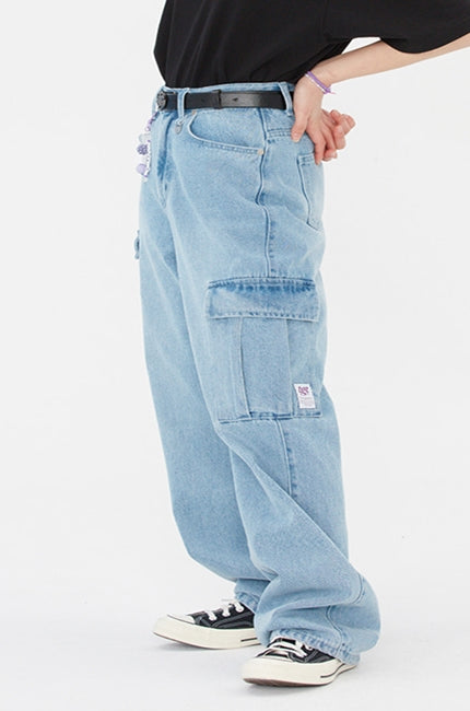 TARGETTO(ターゲット) WIDE DENIM CARGO PANTS_LIGHT BLUE