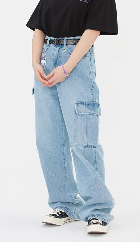 TARGETTO(ターゲット) WIDE DENIM CARGO PANTS_LIGHT BLUE