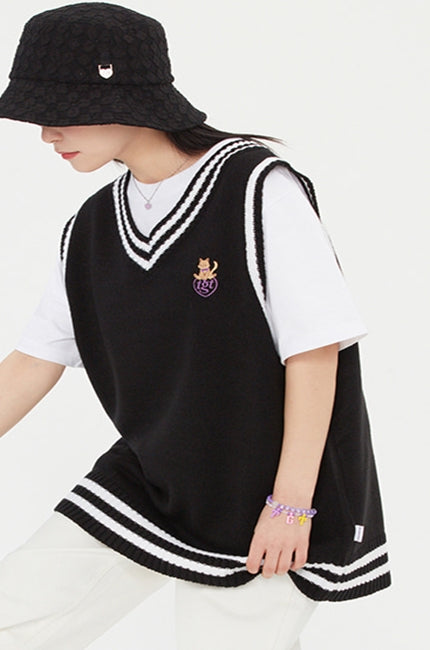 TARGETTO(ターゲット)  LINE V NECK VEST_BLACK