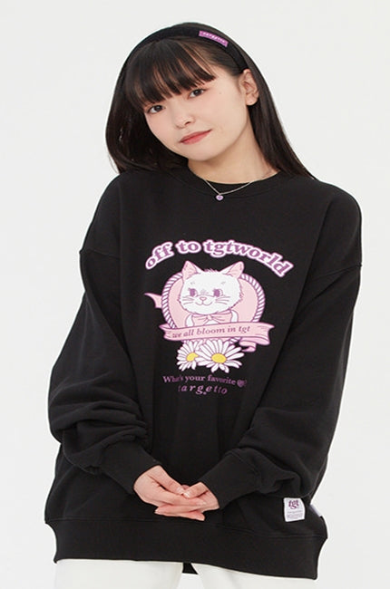 TARGETTO(ターゲット)  RIBBON CAT SWEAT SHIRT_BLACK