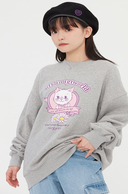 TARGETTO(ターゲット)  RIBBON CAT SWEAT SHIRT_GREY