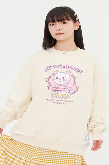 TARGETTO(ターゲット)  RIBBON CAT SWEAT SHIRT_OATMEAL