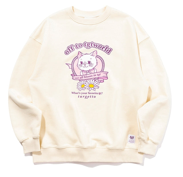 TARGETTO(ターゲット)  RIBBON CAT SWEAT SHIRT_OATMEAL