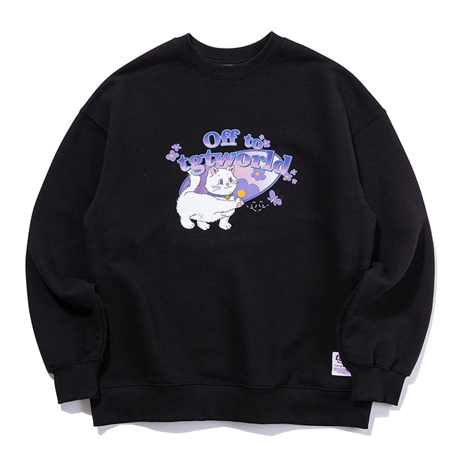 TARGETTO(ターゲット)  FLOWER KITTEN SWEAT SHIRT_BLACK