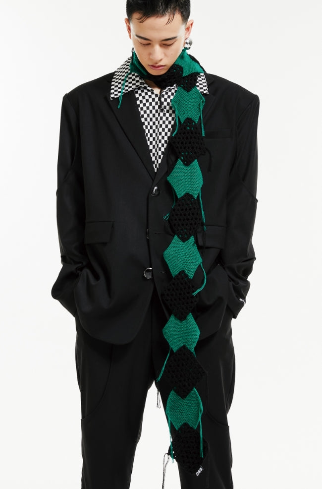 イーエスシースタジオ(ESC STUDIO)  Hand-made knitting muffler (green)