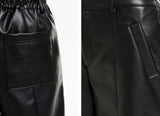 イーエスシースタジオ(ESC STUDIO)  Leather pocket shorts (black)