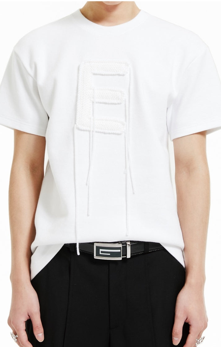 イーエスシースタジオ(ESC STUDIO) E knitting t-shirt (white)