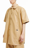 イーエスシースタジオ(ESC STUDIO) Leather pocket short-sleeved shirt (beige)