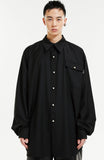イーエスシースタジオ(ESC STUDIO) Pearl button shirt (black)