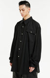 イーエスシースタジオ(ESC STUDIO) Pearl button shirt (black)