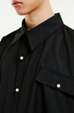 イーエスシースタジオ(ESC STUDIO) Pearl button shirt (black)