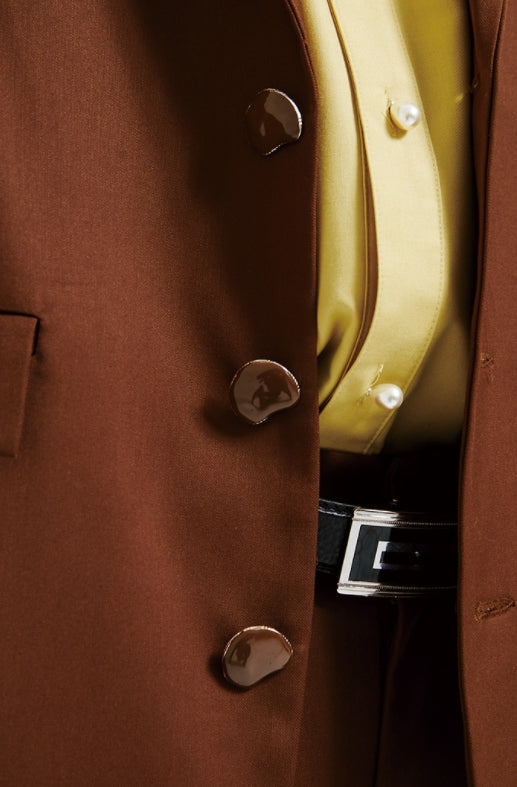 イーエスシースタジオ(ESC STUDIO) Line over size blazer (brown)