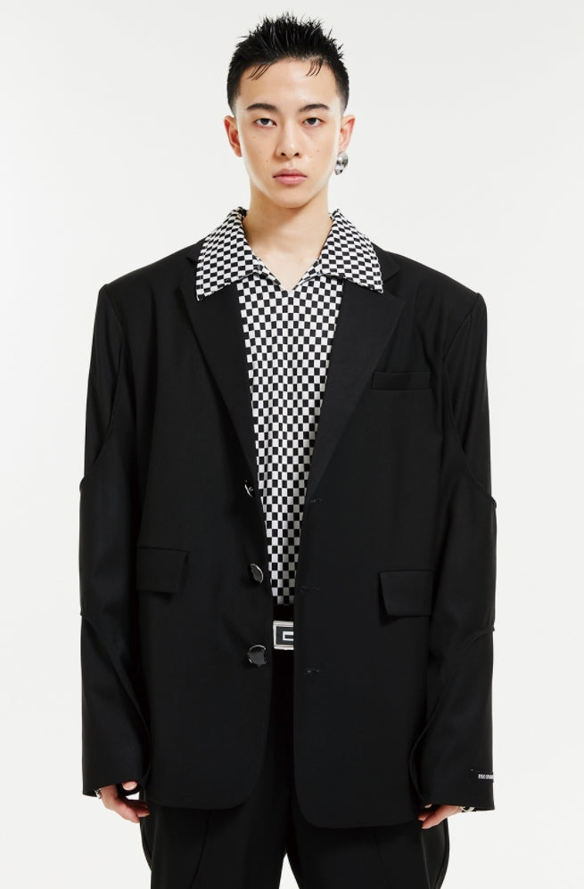 イーエスシースタジオ(ESC STUDIO) Line over size blazer (black)