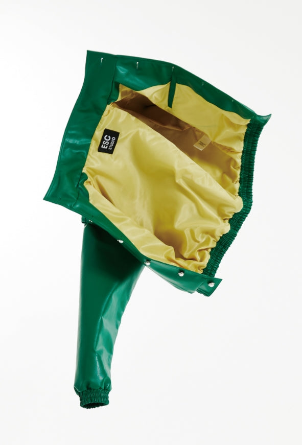 イーエスシースタジオ(ESC STUDIO) Leather crop bomber jacket (green)