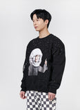 アクメドラビ(acme' de la vie) ADLV BABY FACE SWEATSHIRT BLACK SPACE TRAVEL