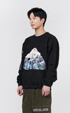 アクメドラビ(acme' de la vie) ADLV BABY FACE SWEATSHIRT BLACK MINT DONUT