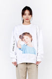 アクメドラビ(acme' de la vie) ADLV BABY FACE SWEATSHIRT WHITE PERM HAIR