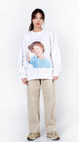 アクメドラビ(acme' de la vie) ADLV BABY FACE SWEATSHIRT WHITE PERM HAIR