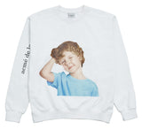アクメドラビ(acme' de la vie) ADLV BABY FACE SWEATSHIRT WHITE PERM HAIR