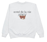 アクメドラビ(acme' de la vie) ADLV BABY FACE SWEATSHIRT WHITE GREEN KNIT GIRL