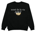 アクメドラビ(acme' de la vie) ADLV BABY FACE SWEATSHIRT BLACK BROWN BEAR
