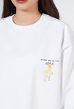 アクメドラビ(acme' de la vie) ADLV BABY FACE SWEATSHIRT WHITE DUCK