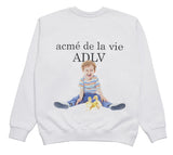 アクメドラビ(acme' de la vie) ADLV BABY FACE SWEATSHIRT WHITE DUCK