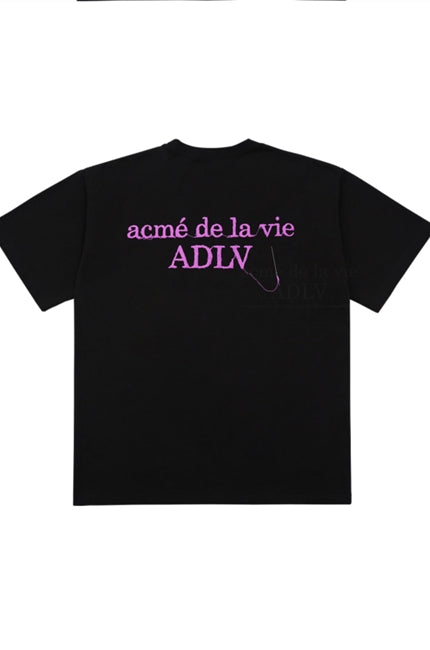 アクメドラビ(acme' de la vie) SEWING BASIC LOGO SHORT SLEEVE T-SHIRT BLACK