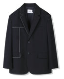 SSY(エスエスワイ) Half stitch single blazer black