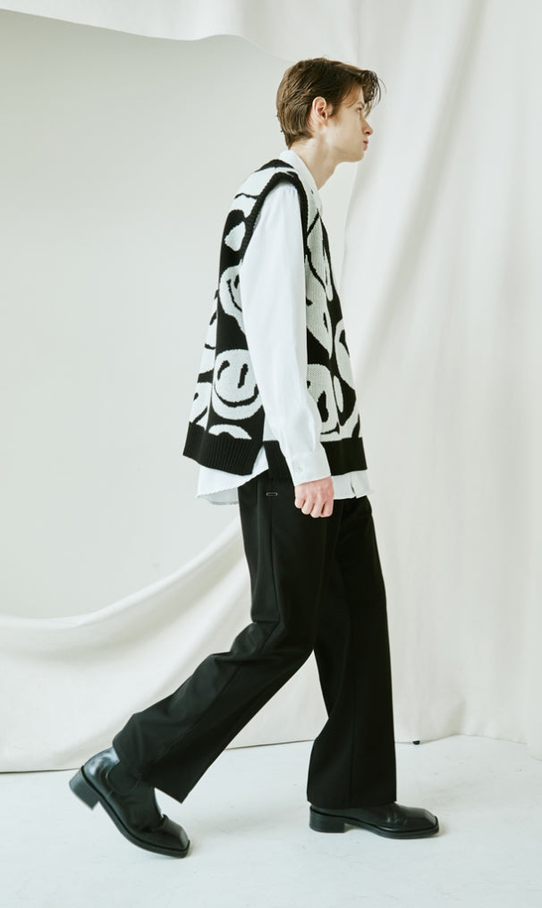 SSY(エスエスワイ) Bell-bottom banding slacks bootcut black