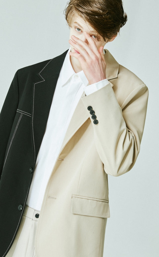 SSY(エスエスワイ) Half stitch single blazer beige