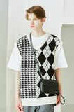 SSY(エスエスワイ) Argyle & hound check knit vest