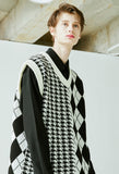 SSY(エスエスワイ) Argyle & hound check knit vest