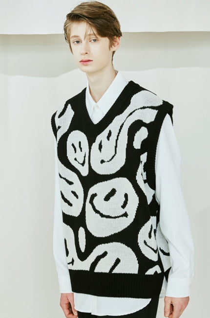 SSY(エスエスワイ) Crushed smile knit vest