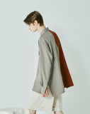 SSY(エスエスワイ) Half & half solid pocket shirt brown
