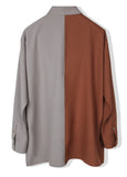 SSY(エスエスワイ) Half & half solid pocket shirt brown